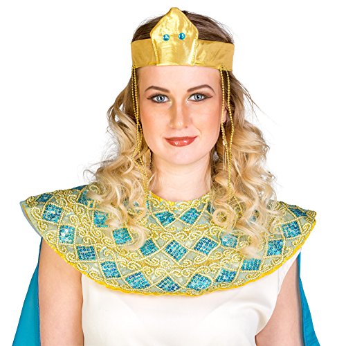 TecTake dressforfun Disfraz de Cleopatra para Mujer Reina Diosa | Vestido con Cinta de Pelo Muy Extravagante, Adorno de Cabeza Egipcio & Adorno para la muñeca (XXL | no. 300389)