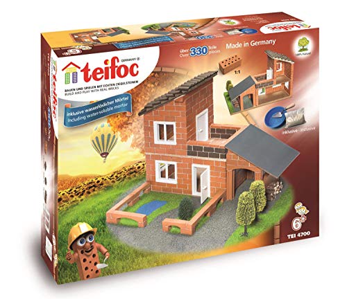 Teifoc Teifoc-T4700 Piedra Bloques Villa con Garaje, Color Multicolor with Garage (Eichsfelder Technik eitech GmbH 4700), T4700