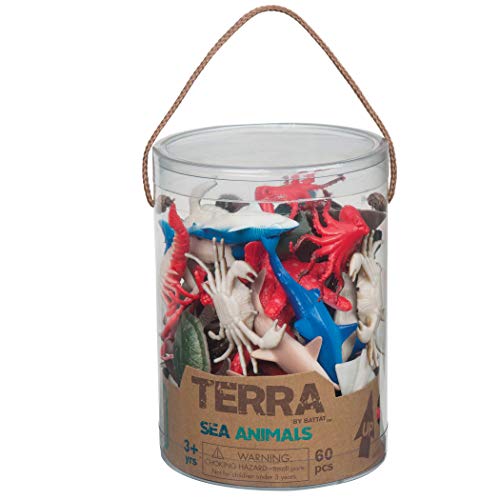 Terra By Battat an6002z mar animales juguete en un tubo (60 piezas) , Modelos/colores Surtidos, 1 Unidad