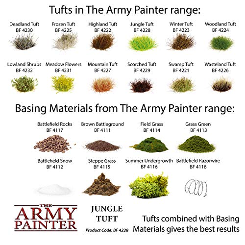 The Army Painter | Jungle Tuft | Battlefields, XP - Terrain Model Kit for Miniature Bases and Dioramas - 77 Pcs, 3 Sizes