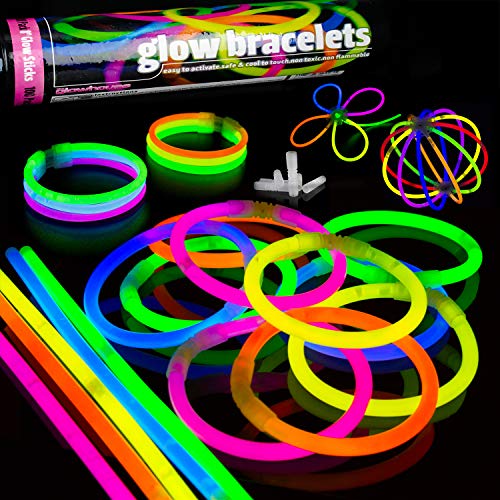 The Glowhouse Los 100 Colores Premium Pack glowhouse palillo del Resplandor Pulseras Individuales (Mixto)