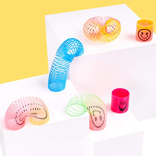 THE TWIDDLERS 96 Mini Spirale Magic Springs für Kinder - Mitgebsel Kindergeburtstag Gastgeschenke Regenbogenspirale, Kindergeburtstag Lernspielzeug