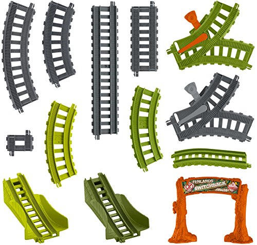 Thomas & Friends Trackmaster Switchback Swamp- Pack de 25+ piezas para construir carril motorizado (Fisher Price)