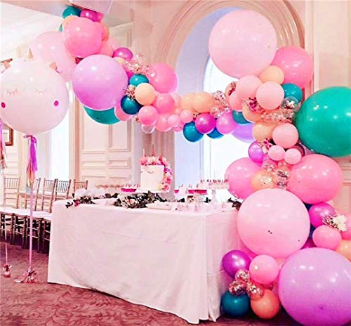 Tingz Balloon Arch Garland Decorating Strip,2 rollos de 16 pies de globos,tiras de guirnaldas y 2 rollos de puntos de pegamento para globos de boda,cumpleaños,suministros de decoración para fiestas