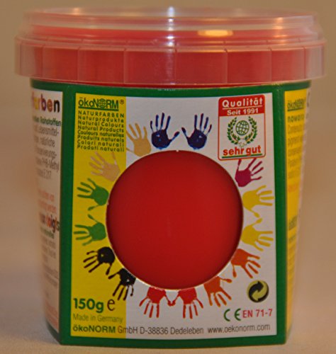Tinte para dedos de color rojo de ÖkoNORM nawaro, 150 g