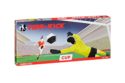 Tipp Kick Cup - Futbolín con 2 kickers superiores, Guardianes de estrella, las metas y las bolas, campo de 110x65cm