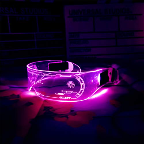 Tixiyu Cyberpunk - Gafas de sol LED con visera ajustable, 7 colores, lentes luminosas Cyberpunk para juegos de rol, fiestas de cumpleaños, decoración de festivales