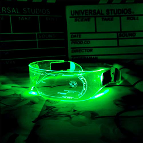 Tixiyu Cyberpunk - Gafas de sol LED con visera ajustable, 7 colores, lentes luminosas Cyberpunk para juegos de rol, fiestas de cumpleaños, decoración de festivales