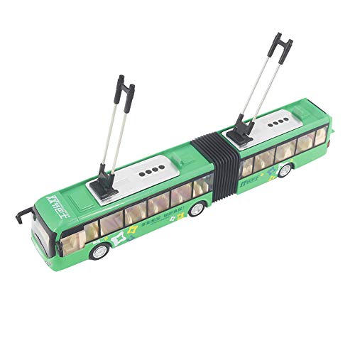 Tnfeeon 1:48 Vehículos de autobús articulados Grandes Modelo de autobús Fundido a Troquel con Ruedas móviles Presente para niños(Verde)