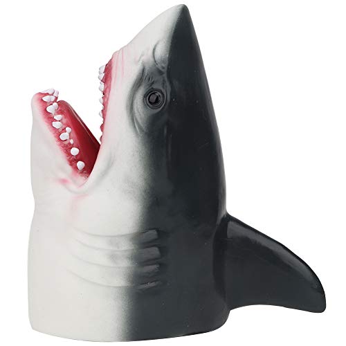 Tnfeeon 7 Pulgadas Realista Animales Marionetas de Mano Guantes de tiburón Cabeza de Goma Suave Mano tiburón Juguete Divertido para niños