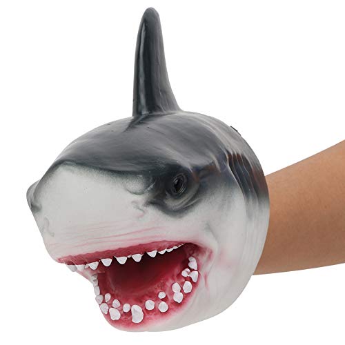 Tnfeeon 7 Pulgadas Realista Animales Marionetas de Mano Guantes de tiburón Cabeza de Goma Suave Mano tiburón Juguete Divertido para niños