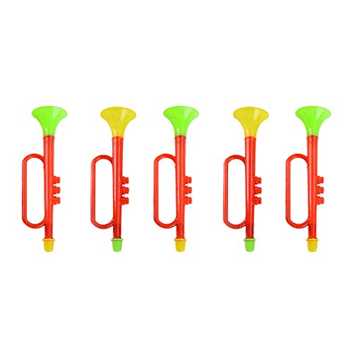 TOYANDONA 10 Piezas de Juguete de Trompeta de Plástico Fiesta de Cumpleaños Fabricantes de Ruido Vítores Prop Trompeta de Juguete para Fiesta de Carnaval (Color Aleatorio)
