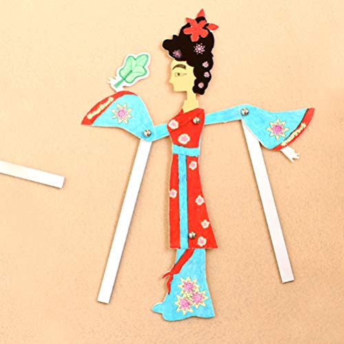 TOYANDONA 4 Piezas de Marionetas Chinas Juguete de Títeres de Sombra Juego de Roles Juguetes de Mano Juguetes Preescolares para Niños Niños Escuela en Casa (Estilo Mixto)