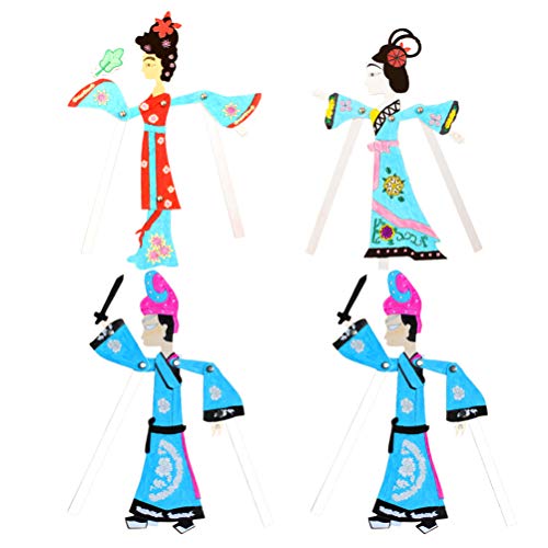 TOYANDONA 4 Piezas de Marionetas Chinas Juguete de Títeres de Sombra Juego de Roles Juguetes de Mano Juguetes Preescolares para Niños Niños Escuela en Casa (Estilo Mixto)