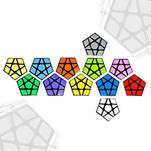 TOYESS Cubo Megaminx 3x3x3, Dodecaedro Cubo de Velocidad Rompecabezas Puzzles 3D para Niño Adultos, Negro