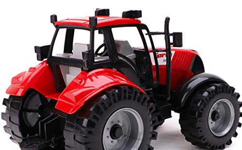 TOYLAND 22cm x 12cm Tractor Agrícola Rojo con Fricción con Capó de Apertura