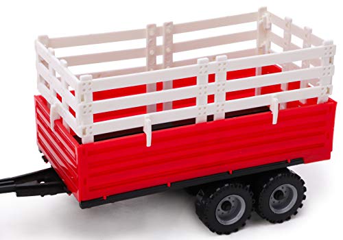 TOYLAND® Tractor agrícola con fricción roja y Remolque - Boys Farm Toys