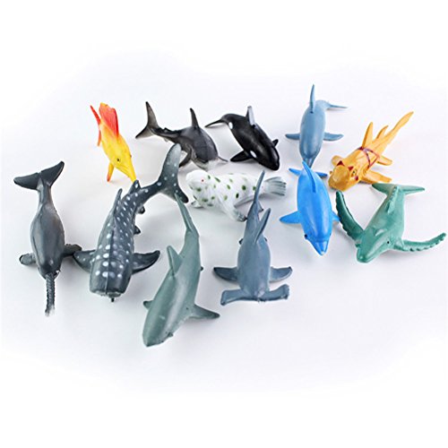 TOYMYTOY 24pcs plástico Sea Animal Figure Set Realistic Animal Toys Mini Sea Animal Party Favors para niños pequeños (Mix Model)
