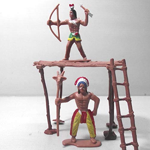 Toyvian 13 Piezas de plástico de Juguete de Hombre Indio de Hombre, Modelo, Hombres, Figuras, Accesorios, Juego de Juego para niños