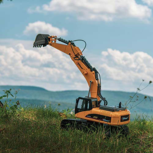 Tractor de construcción de excavadora de metal RC Lleve hasta 180 lb, potencia de excavación de 1.1 lb por pulgada cúbica