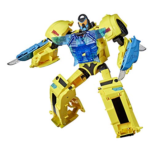 Transformers Bumblebee Cyberverse Adventures Battle Call Officer Class Bumblebee, Luces y Sonidos de energía activados por Voz, Edades de 6 y más de 10 Pulgadas