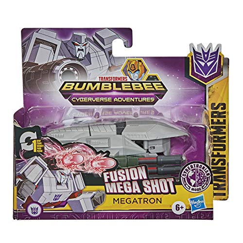 Transformers Bumblebee Cyberverse Adventures Toys Action Attackers, Figura de acción Megatron Cambiador de 1 Paso, niños de 6 años en adelante, 4.1 Pulgadas