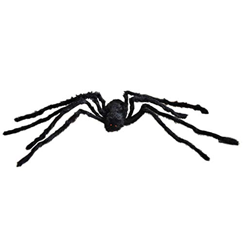 TRIXES de Halloween Decoraciones -Negro peludas arañas Felpa - Decoración de Fiesta al Aire Libre - Bromas para Adultos - para la casa encantada - Pack de 3 tamaños Diferentes