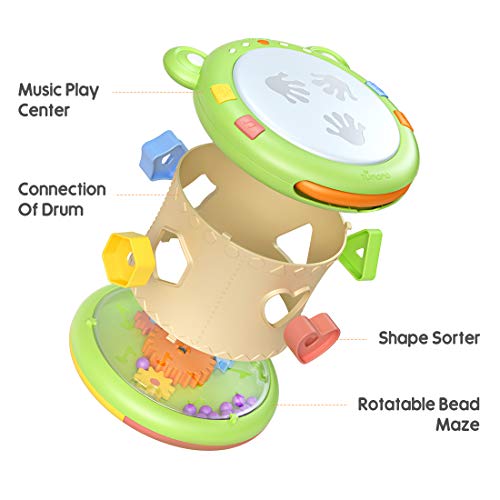 Tumama Juguetes Musicales para Bebes,Bebes Instrumentos Musicales Tambores Electronica para niños,niños Juguetes sensoriales Cajas de música Juguetes para Bebés