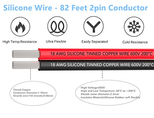 TUOFENG Cable eléctrico AWG, de silicona, de calibre 8, suave y Flexible, cable de cobre estañado, Cable de alta resistencia a la temperatura