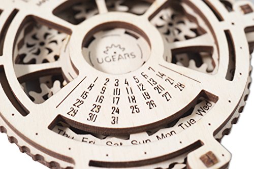 UGEARS Date Navigator - Set de Construcción de Madera - Calendario perpetuo - Puzzle 3D Bricolaje