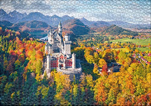 Ulmer Puzzleschmiede - Puzzle Neuschwanstein - Puzzle de 1000 Piezas - El Castillo de Cuento de Hadas Neuschwanstein, Castillo del Rey Luis II de Baviera