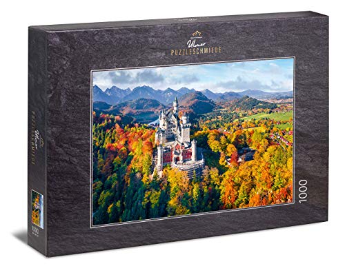 Ulmer Puzzleschmiede - Puzzle Neuschwanstein - Puzzle de 1000 Piezas - El Castillo de Cuento de Hadas Neuschwanstein, Castillo del Rey Luis II de Baviera