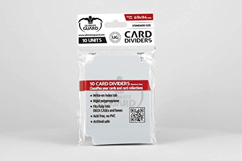 Ultimate Guard Card Dividers Tarjetas Separadoras para Cartas Tamaño Estándar Transparente, 69 x 94 mm, paquete de 10 unidades