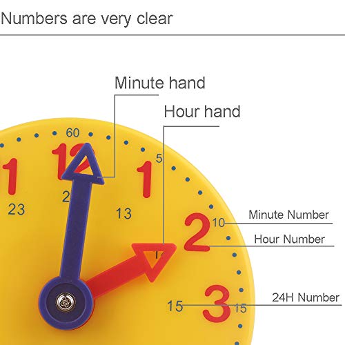 unbrand Aprende Las Horas Reloj Escolar Reloj con Las Horas 10CM