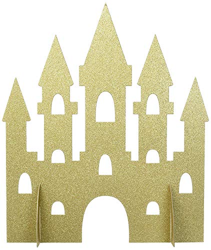 Unique Party - Decoración de Mesa de Castillo de Princesa de Brillo Dorado - 35 cm (58378)