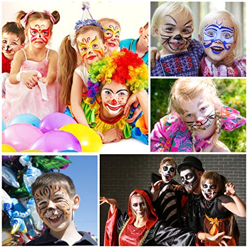 URAQT Crayones de Pintura Facial,Juego de Pintura Facial de 36 colores Para Niños para el Cuerpo con 30 Plantillas de Pintura, Perfecto para Halloween/Navidad/Cosplay de maquillaje