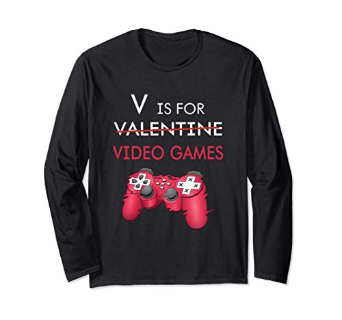 V is for Valentine Video Games Gift for gamers him or her Manga Larga