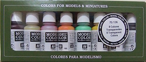 Vallejo 70143 Color Transparent - Pintura acrílica para modelismo (8 colores translúcidos)