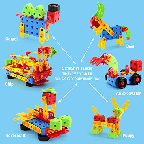 VATOS Bloques de Construcción Stem Toy 316 Pcs Juguete de Construcción Creativa Juguete de Aprendizaje Bloques de Ingeniería Educativa para Niños de 3 a 10 Años y Niñas Mejor Regalo para Niños
