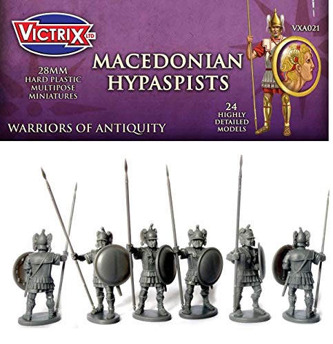 Victrix VXA021 - Hipaspistas Macedonios - Conjunto De 27 Figuras - Miniaturas De Plástico De 28 mm - Guerrero De La Antigüedad