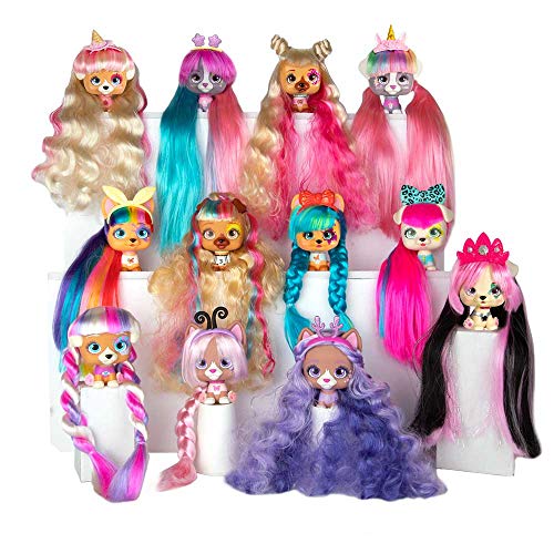 Vip Pets - Mini Muñecas Perritas coleccionables con pelo largo a peinar; para niñas a partir de 3 años