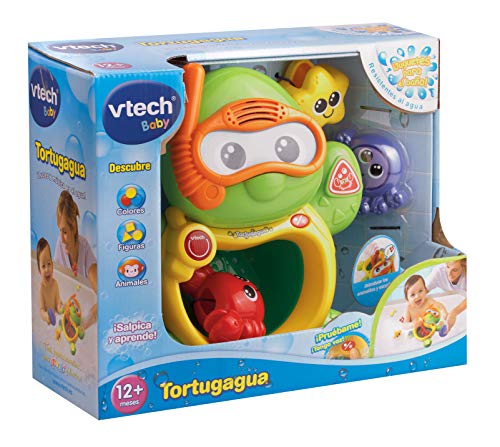 VTech-80-113422 jugeute Tortuga interactiva con luz y Voz para el baño (3480-113422)