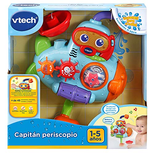 VTech - Capitán Periscopio, Juguete para el baño, Submarino Interactivo con numerosos Elementos para manipular, enseña Contenido Educativo del Mundo Marino, Multitud de Frases y Canciones (80-516422)