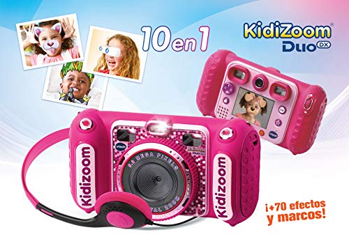 VTech- Kidizoom Duo DX Cámara Digital Para Niños, Color rosa (3480-520057)
