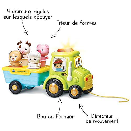 VTech – Mi Tractor de Las Formas – Juguete de Tractor, clasificador de Formas, Juguete para bebé, 12 – 36 Meses – Versión FR