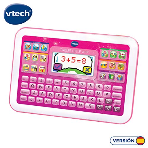VTech- Pantalla en Color Juguete Educativa, Tableta Little App, Blanco/Rosa (3480-155257)