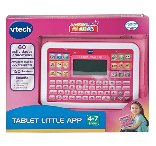VTech- Pantalla en Color Juguete Educativa, Tableta Little App, Blanco/Rosa (3480-155257)