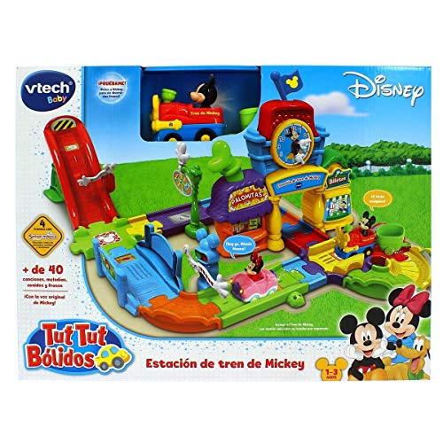 VTech Play Set electrónico interactivo con "La Estación de tren" y un coche exclusivo de Mickey (80-512222)
