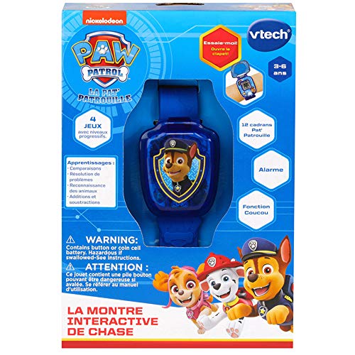 VTech – Reloj de Juego Interactivo de Chase, para niños, multifunción, versión FR