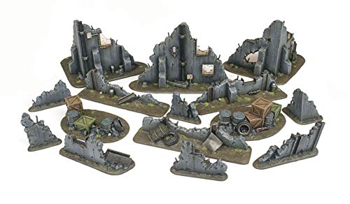 War World Gaming War-Torn City Kit Escombros, Barricadas y Edificios – Escala 28mm/Heroica, Sci-Fi, Wargame Futurista, Miniaturas, Apocalipsis Zombi, Necromunda, Wargaming